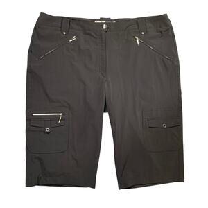 Jamie Sadock Shorts Womens 18 Black Bermuda Air Wear Jet Cargo Pockets Stretch